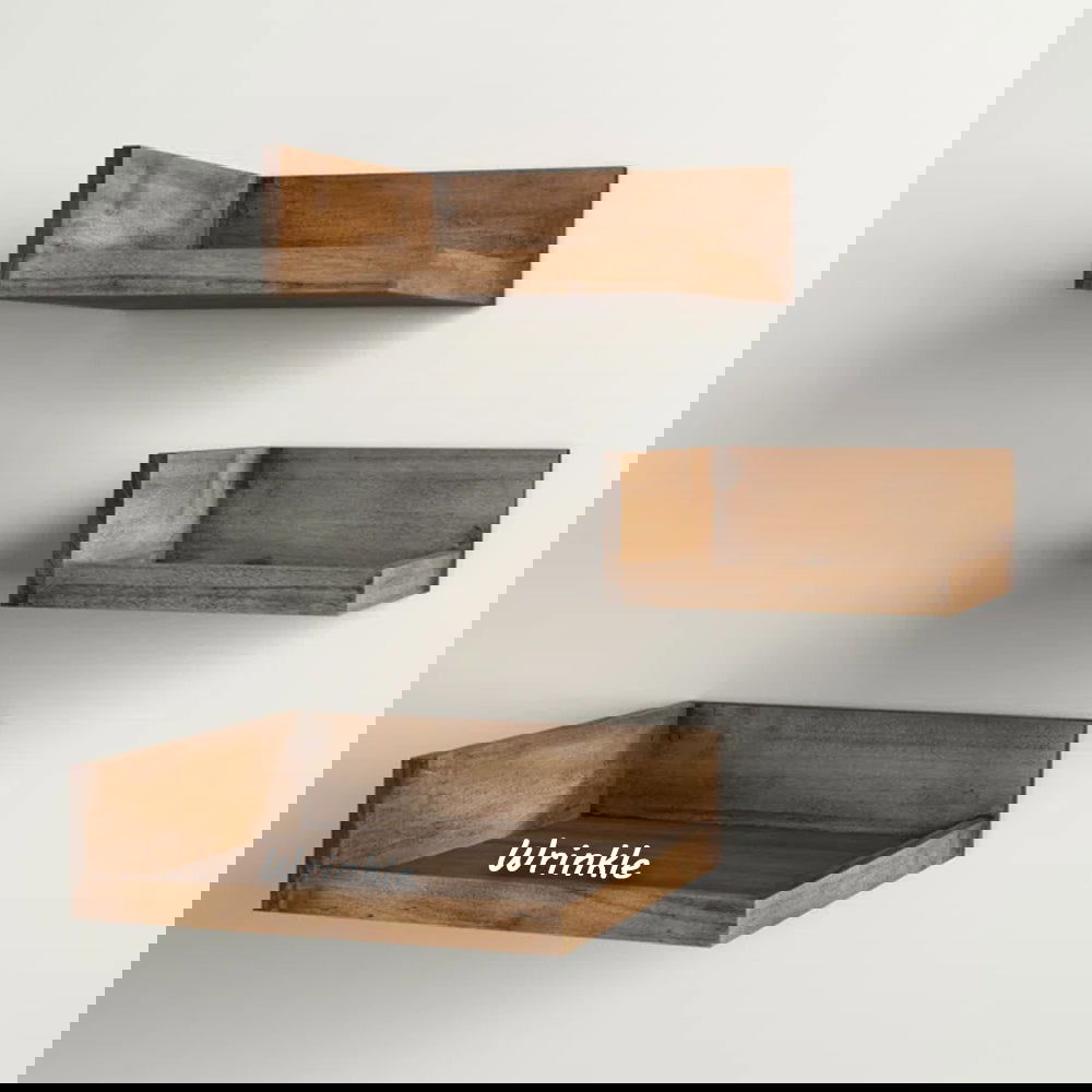 Solid Sheesham Wood 3 Piece Wall Shelf - Furnishiaa -  -